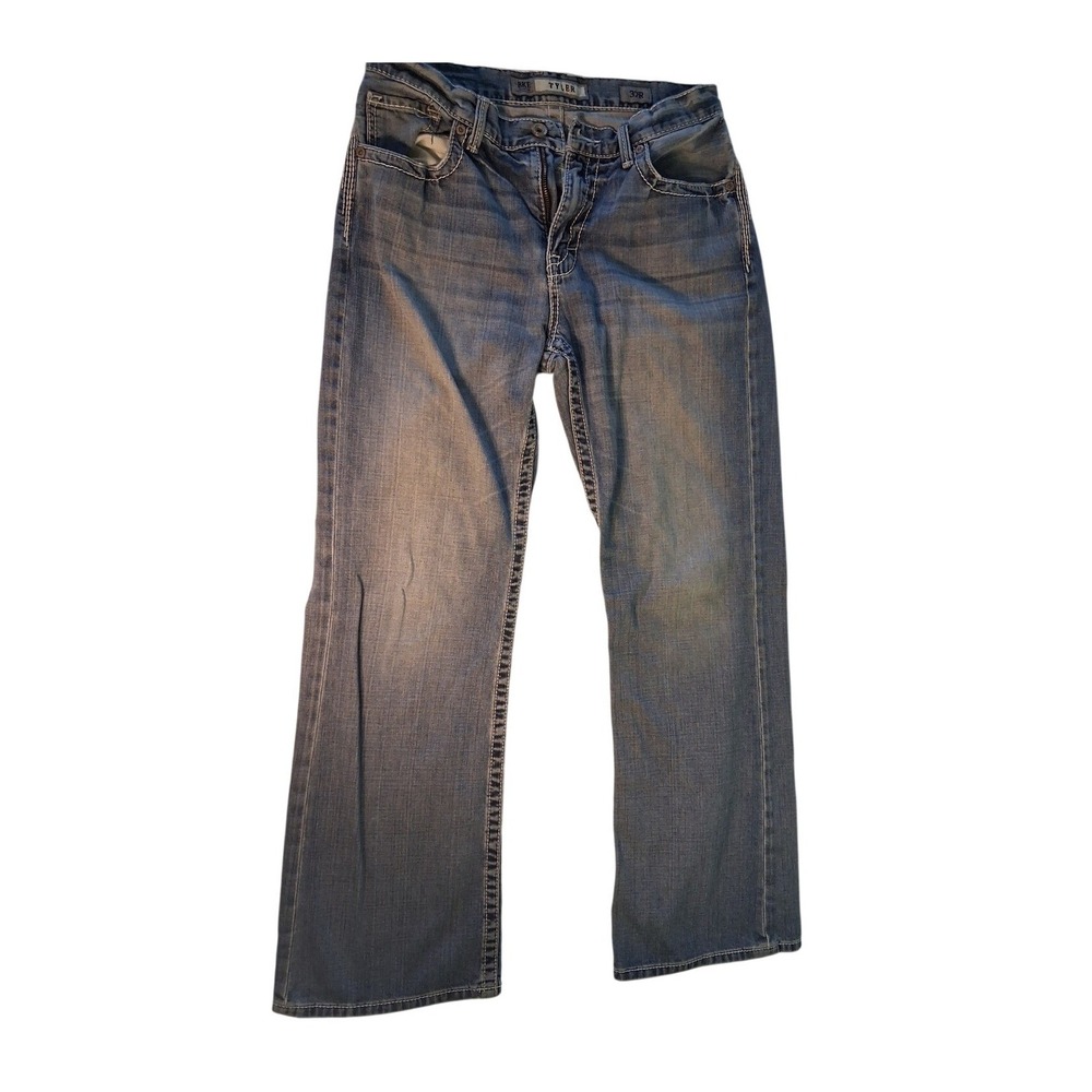 Western BKE Tyler‎ Bootcut Jeans Mens 32R Light Wash Heavy Contrast Stitch Denim